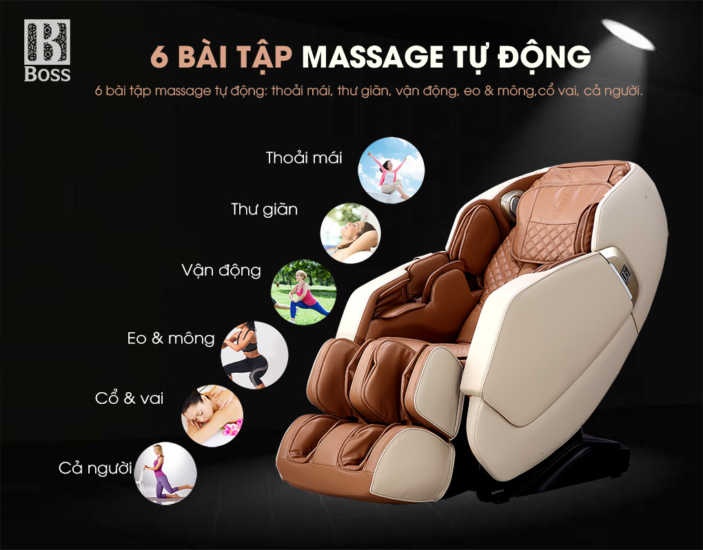 6 chế độ massage tự động cùng 5 chế độ massage khác nhau 6 chế độ massage tự động cùng 5 chế độ massage khác nhau