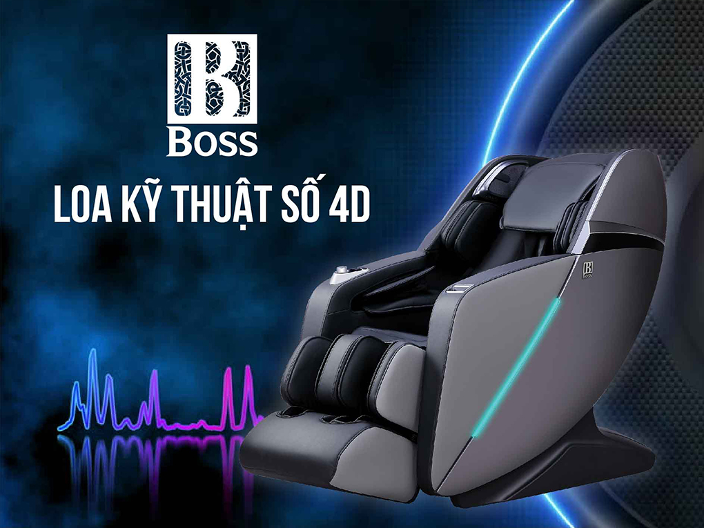 Ghế massage Boss MCB 803 trang bị hệ thống loa kĩ thuật số 4D hiện đại 
