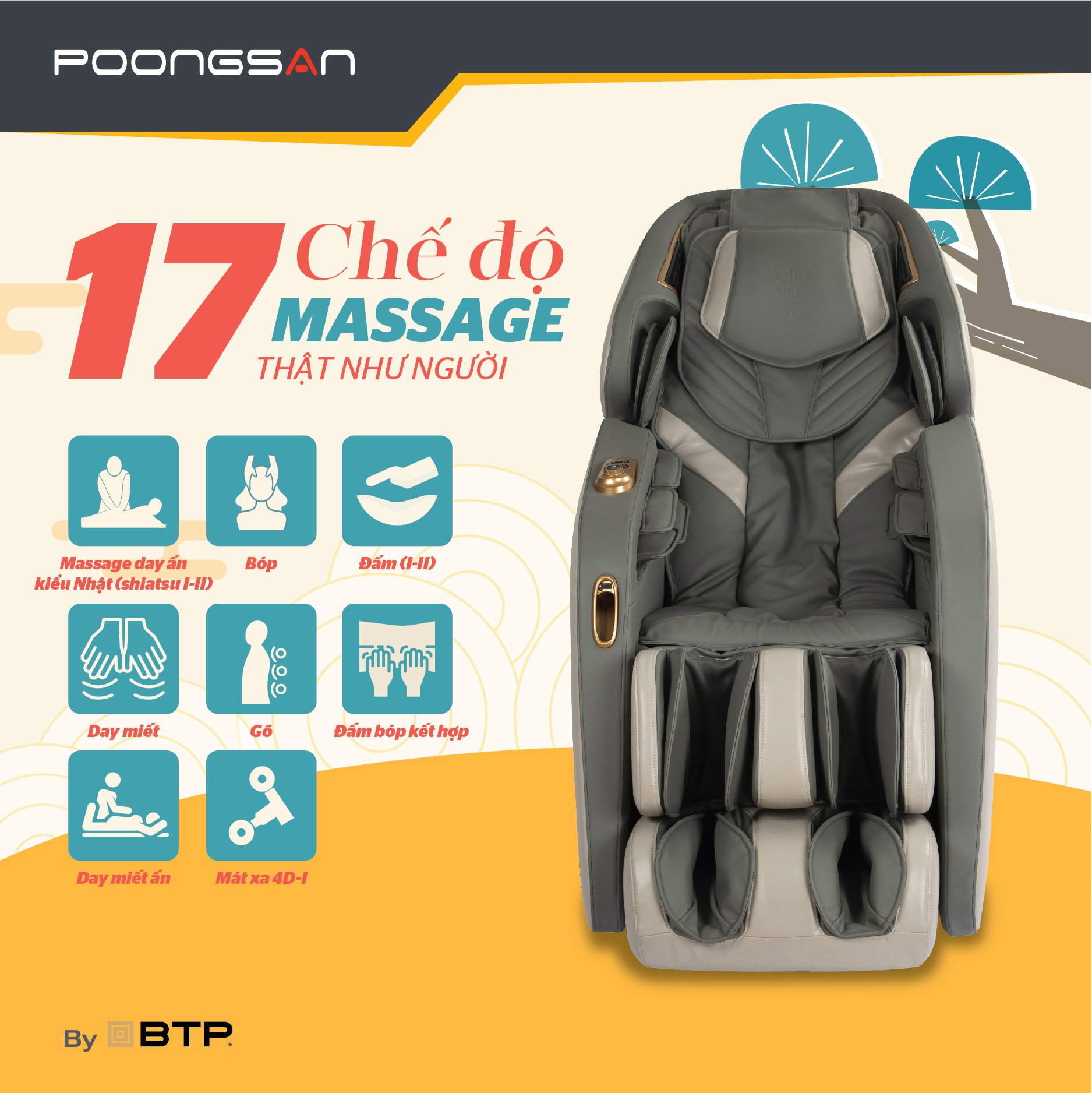 Ghế massage Đẳng Cấp Sang Trọng Poongsan MCP-804 - 129