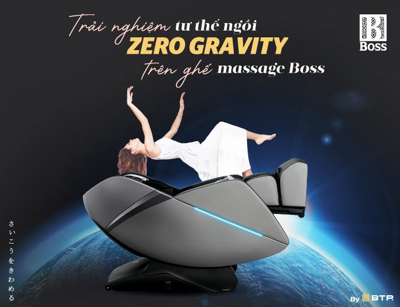Trải nghiệm tư thế Zero Gravity trên ghế massage Boss