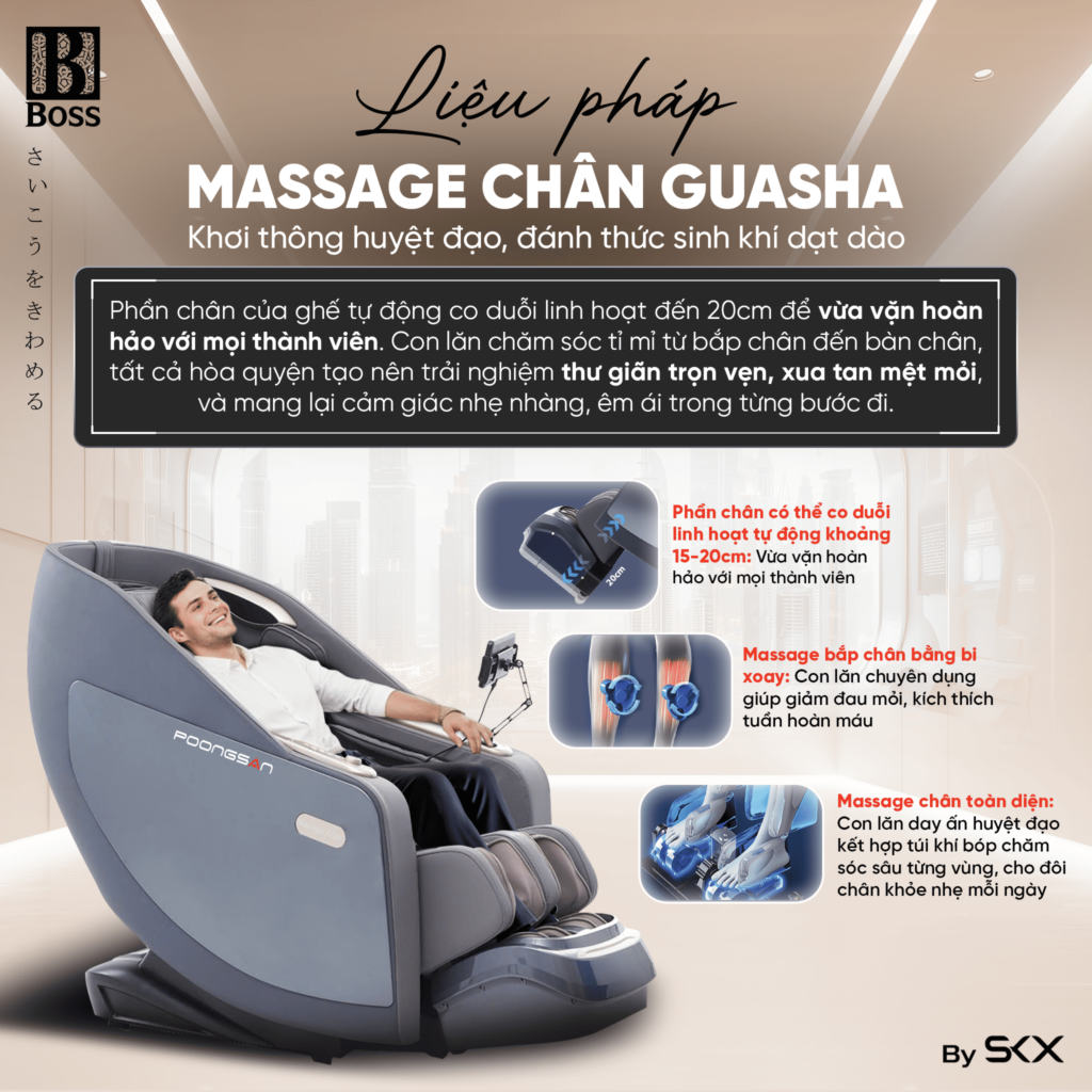 Massage chân Guasha chuyên sâu, thư giãn từ gốc đến ngọn