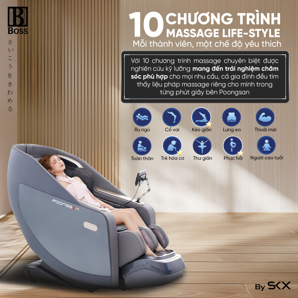 10 chương trình massage Lifestyle, mỗi thành viên, một chế độ yêu thích