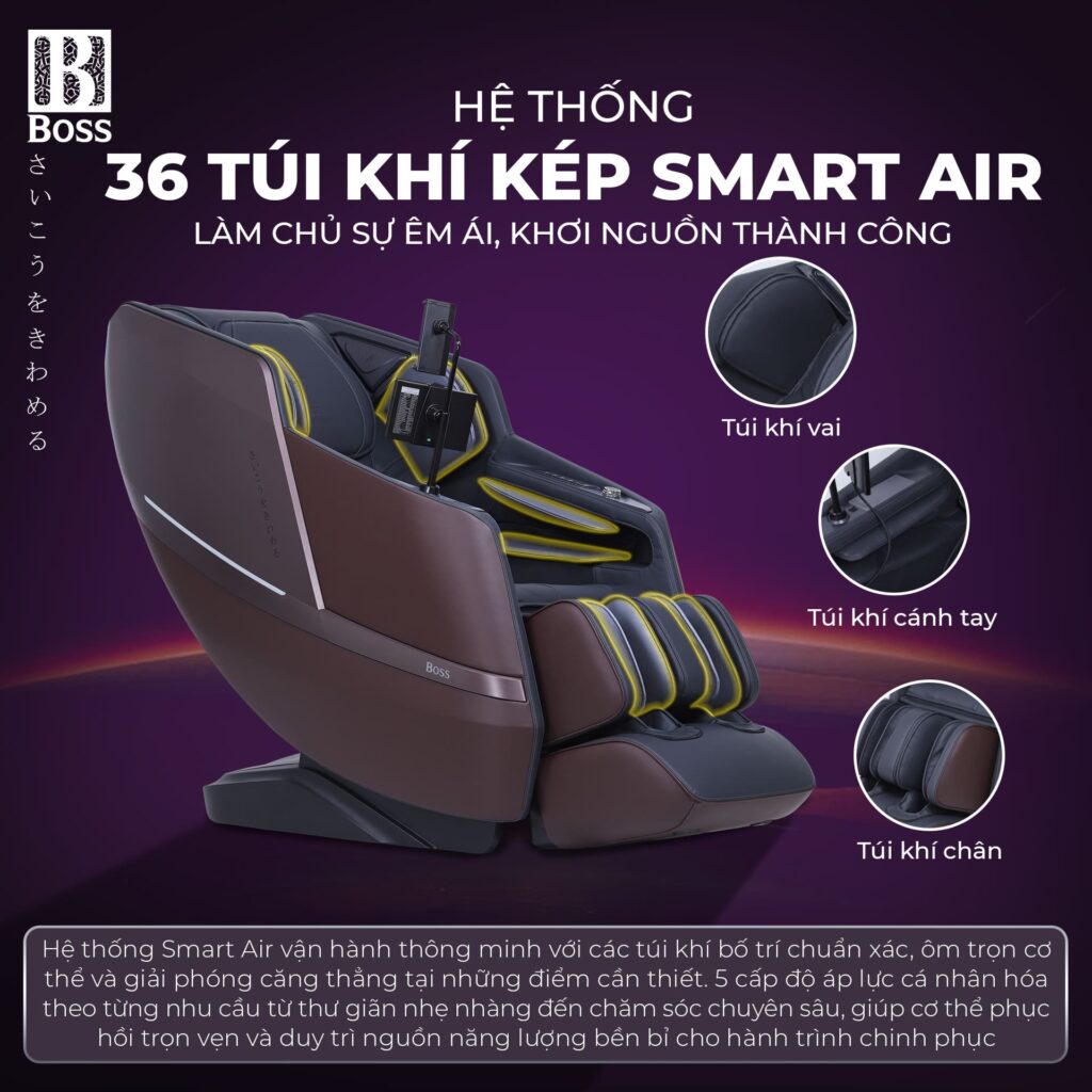 Hệ thống 36 túi khí - Ôm trọn chuyển động, nâng đỡ toàn thân